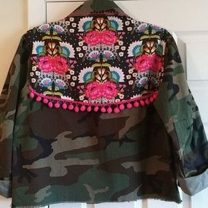 Artisan created Embroidered Camouflage Jacket